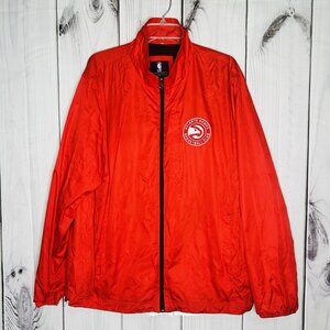 NBA GT-III Atlanta Hawks Full Zip Jacket Mens Sz XL Red Basketball Windbreaker